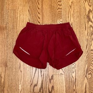 LULULEMON size 8 red running shorts